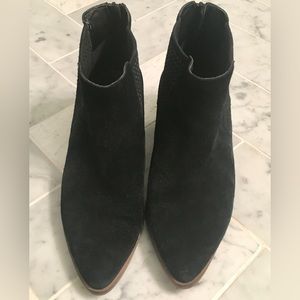 Cole Haan Val Perforated Suede Bootie Black 9